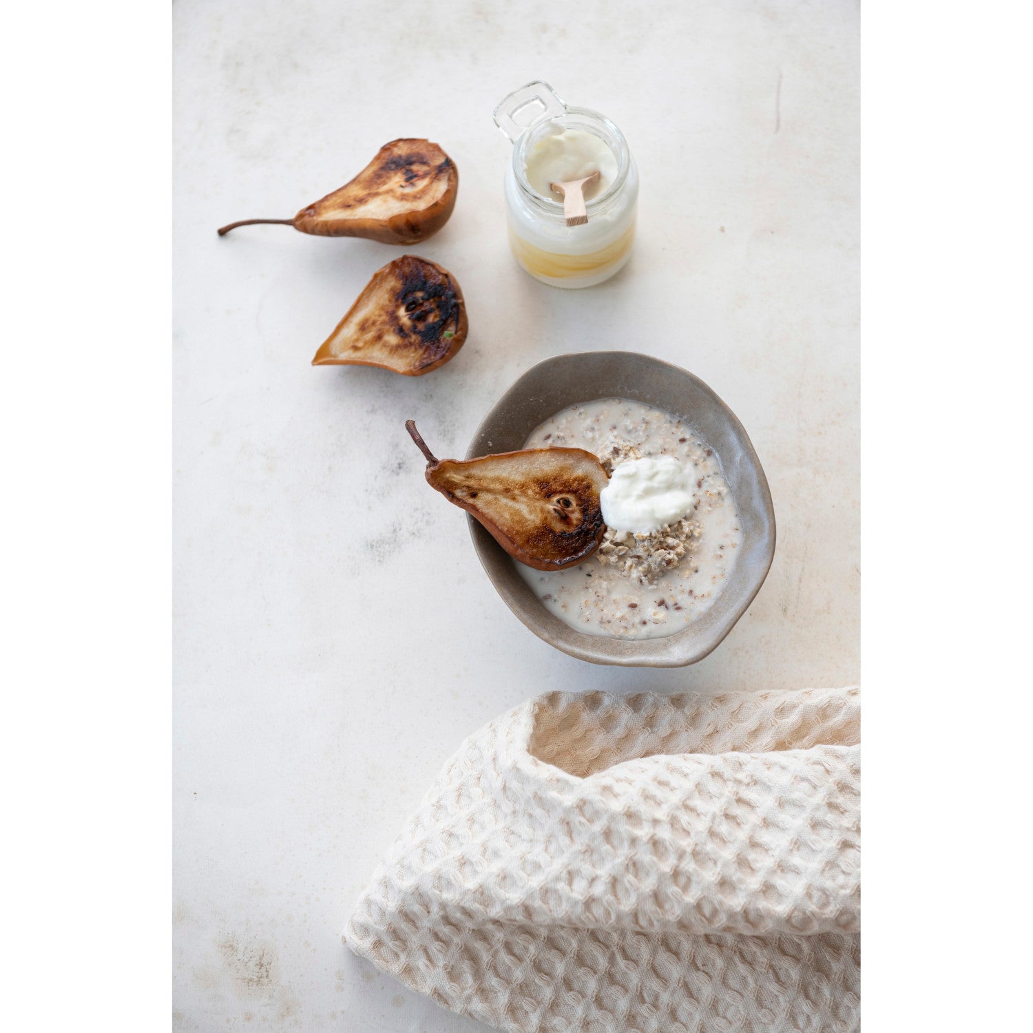 Stonewashed Cotton Waffle Weave Tea Towel